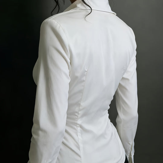Elegant And Fashionable Womens Shirt With A Deep V-neck Design