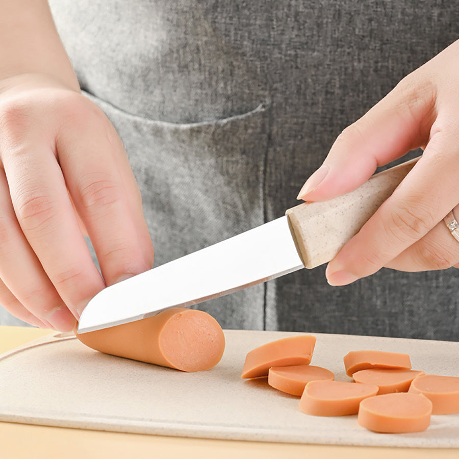 7pcs Kitchen Small Tool Multifunctional Cooking Set, Made Of Wheat Straw Material, With Storage Seat, Melon Planer, Baking Tools